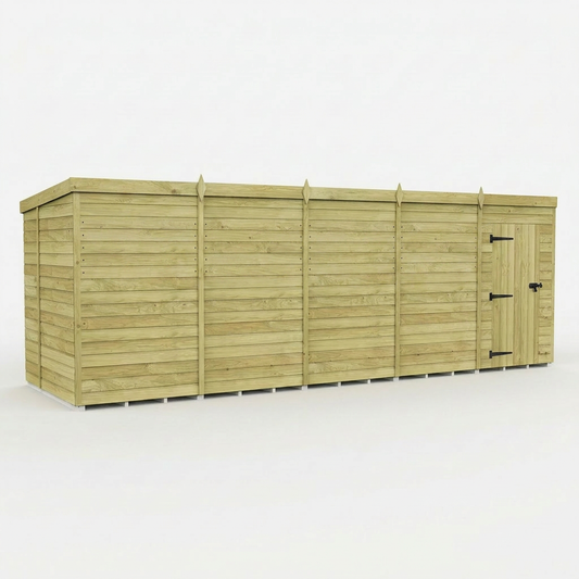 20 x 6 Pent Shed (Single Door, No Windows) - view 2