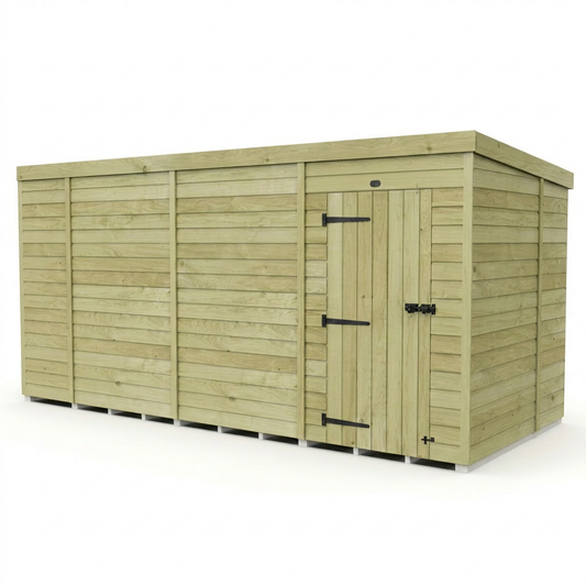 13 x 7 Pent Shed (Single Door, No Windows) - view 2