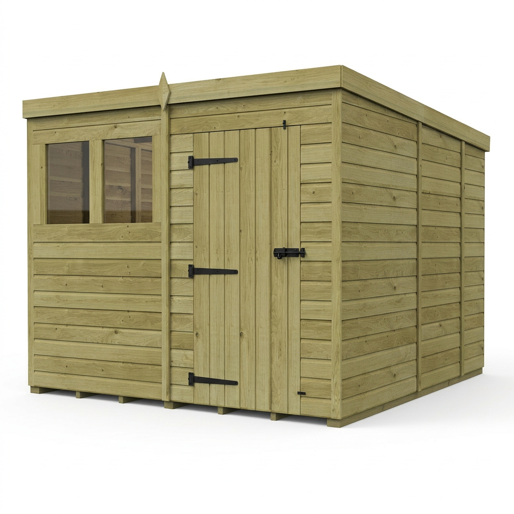 8 x 9 Pent Shed (Single Door, With Windows) - view 6