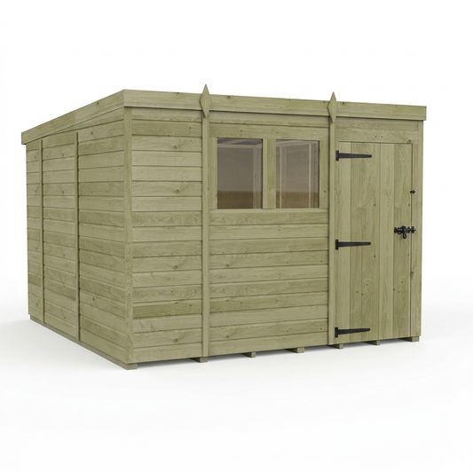 9 x 10 Pent Shed (Single Door, With Windows) - view 3