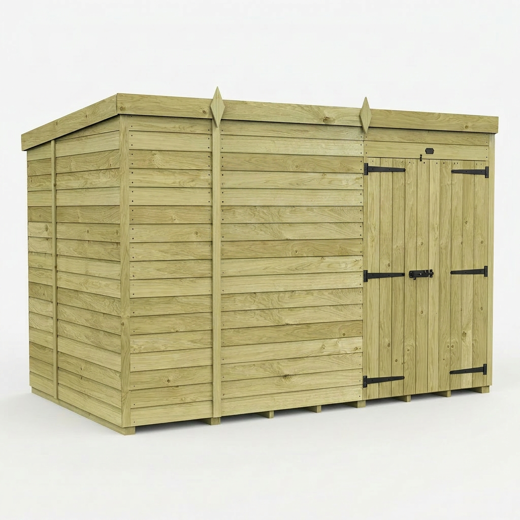 9 x 6 Pent Shed (Double Door, No Windows) - view 6