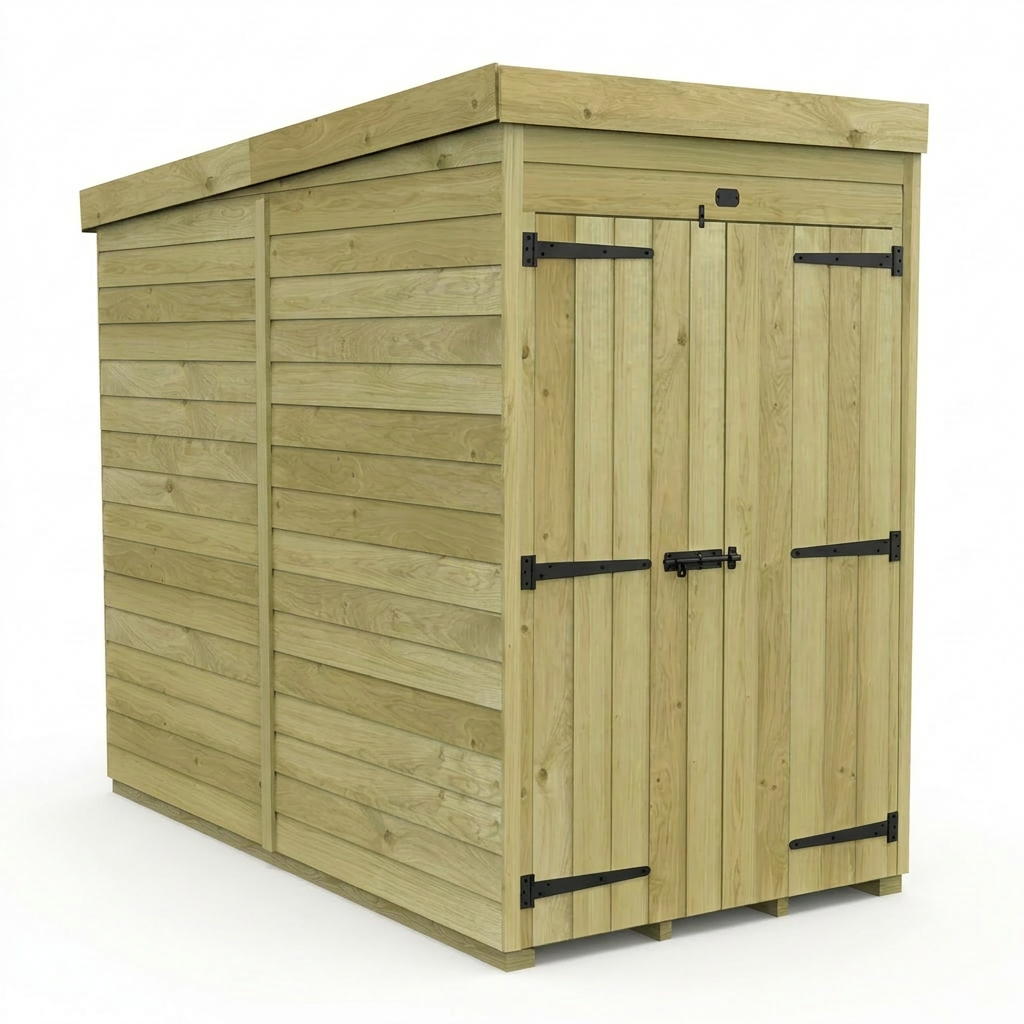 4 x 8 Pent Shed (Double Door, No Windows) - view 6