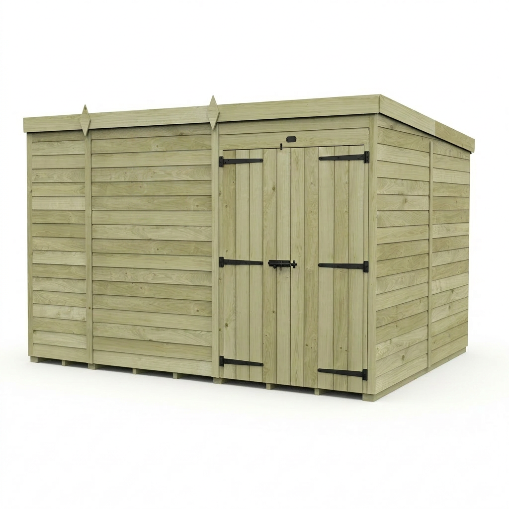 9 x 8 Pent Shed (Double Door, No Windows) - view 6