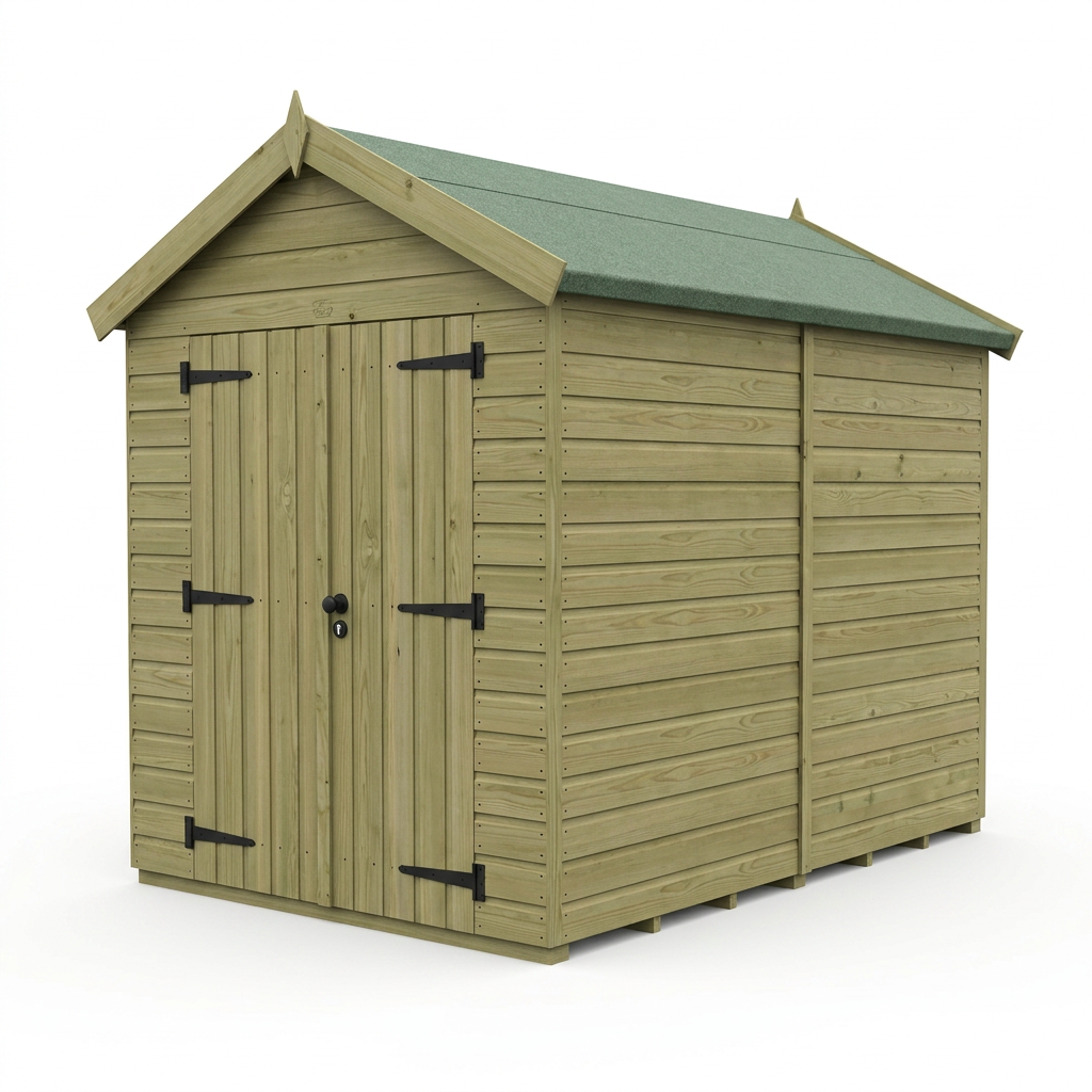 6 x 8 Apex Shed (Double Door, No Windows) - view 6