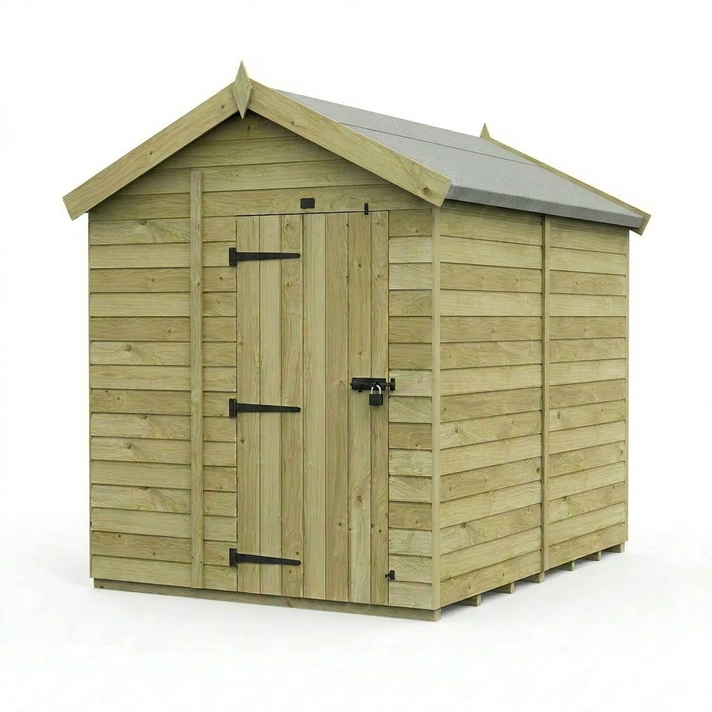 6 x 8 Apex Shed (Single Door, No Windows) - view 6