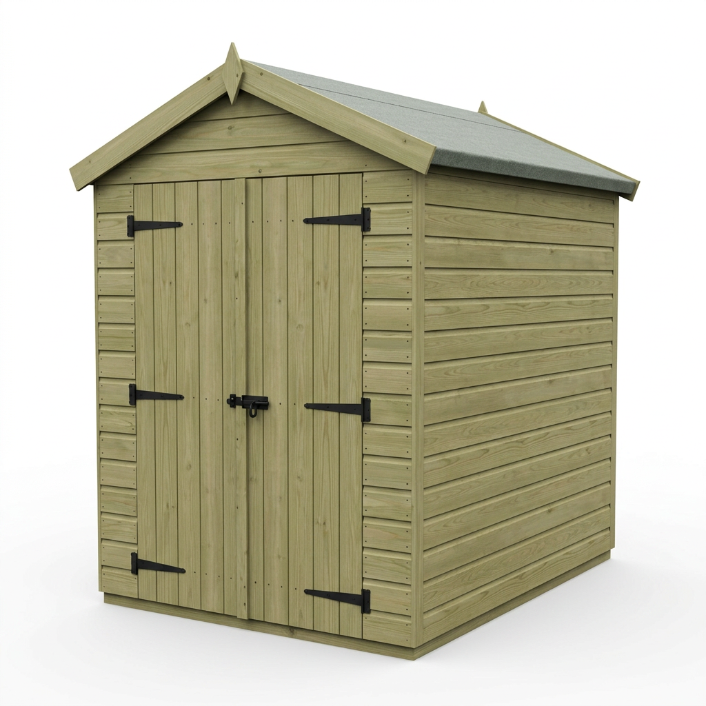 4 x 5 Apex Shed (Double Door, No Windows) - view 6