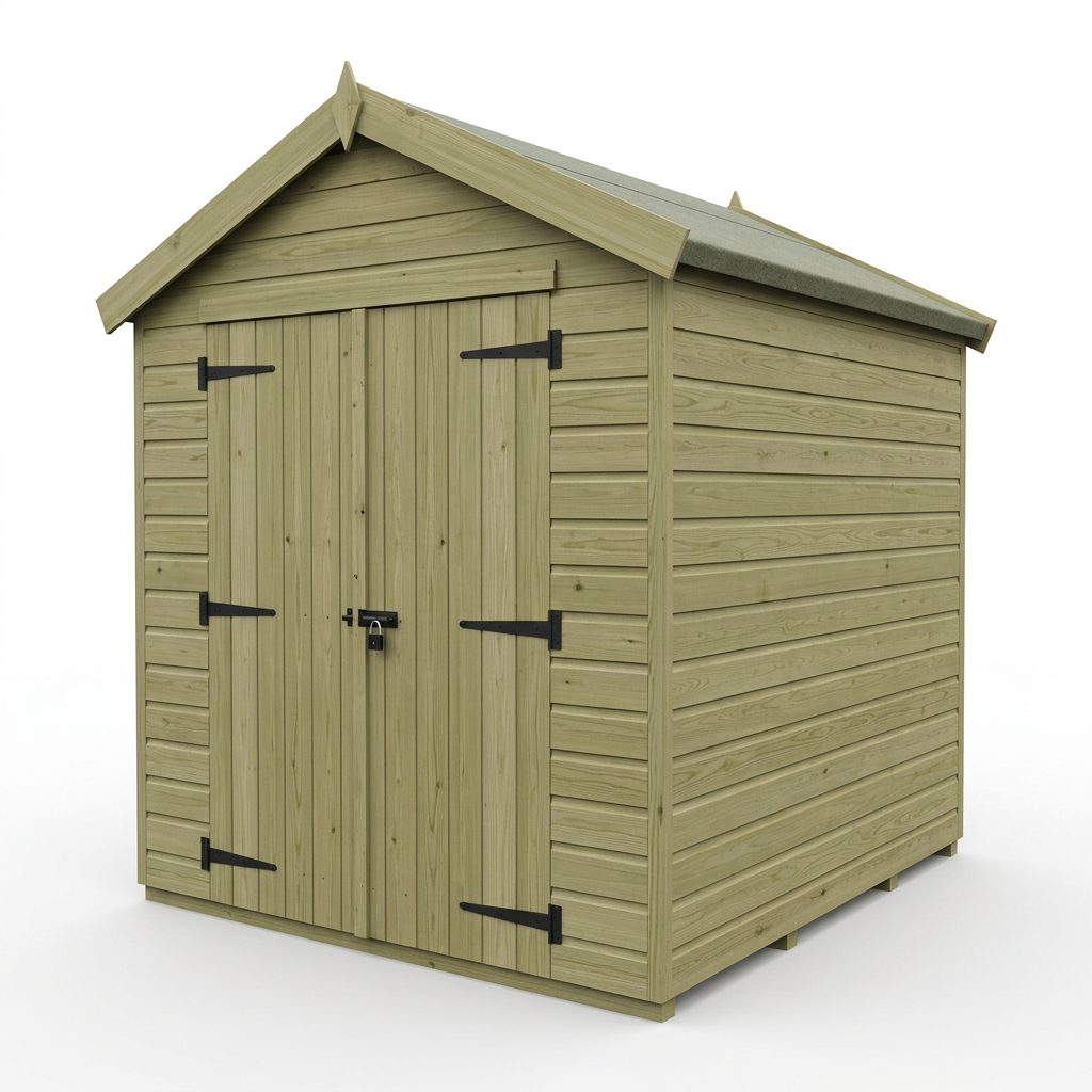 6 x 7 Apex Shed (Double Door, No Windows) - view 6