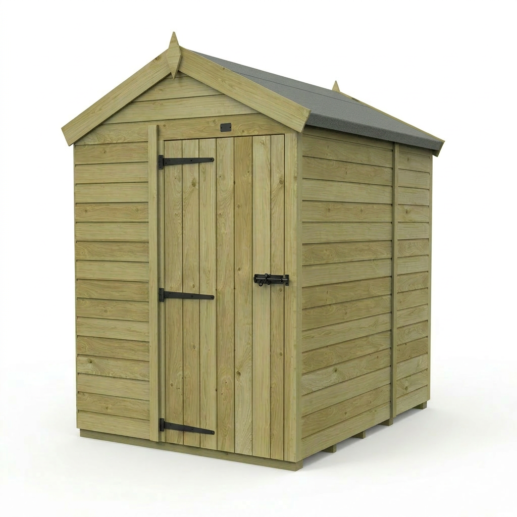 5 x 6 Apex Shed (Single Door, No Windows) - view 6