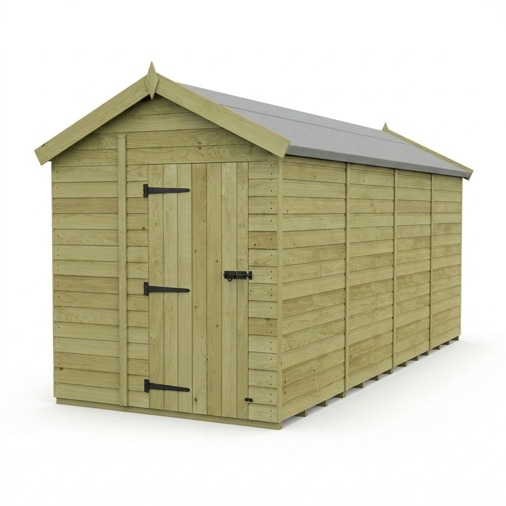7 x 16 Apex Shed (Single Door, No Windows) - view 6