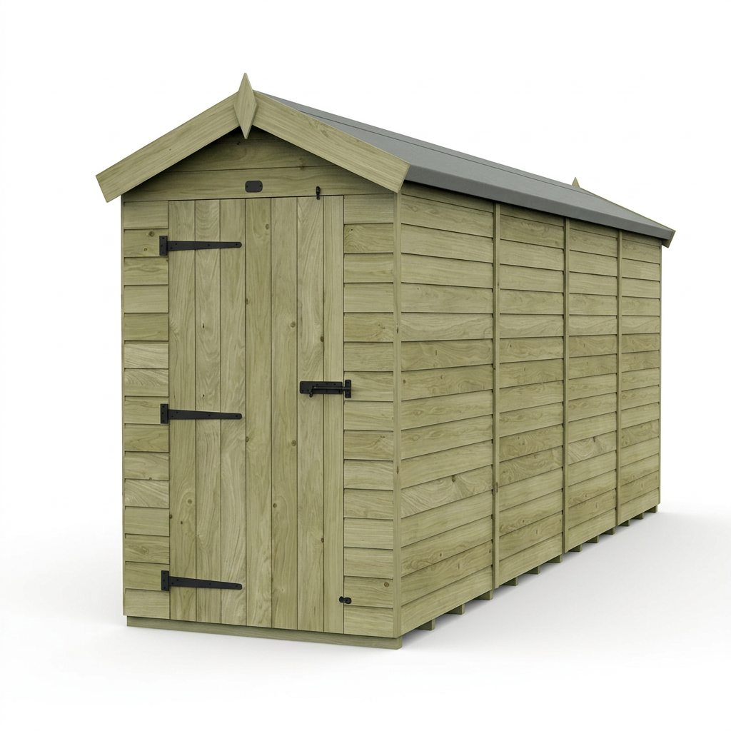 4 x 16 Apex Shed (Single Door, No Windows) - view 6