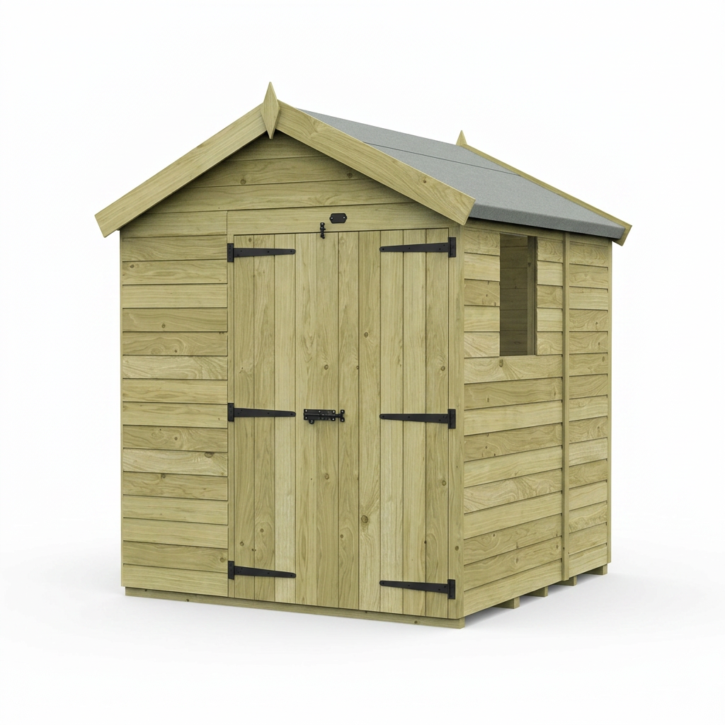 7 x 5 Apex Shed (Double Door, With Windows) - view 6