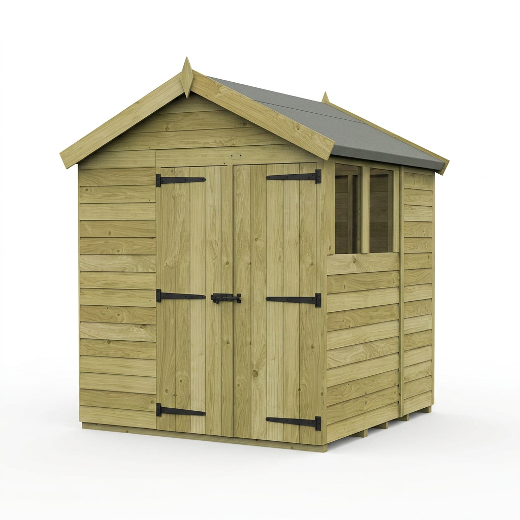 6 x 6 Apex Shed (Double Door, With Windows) - view 6