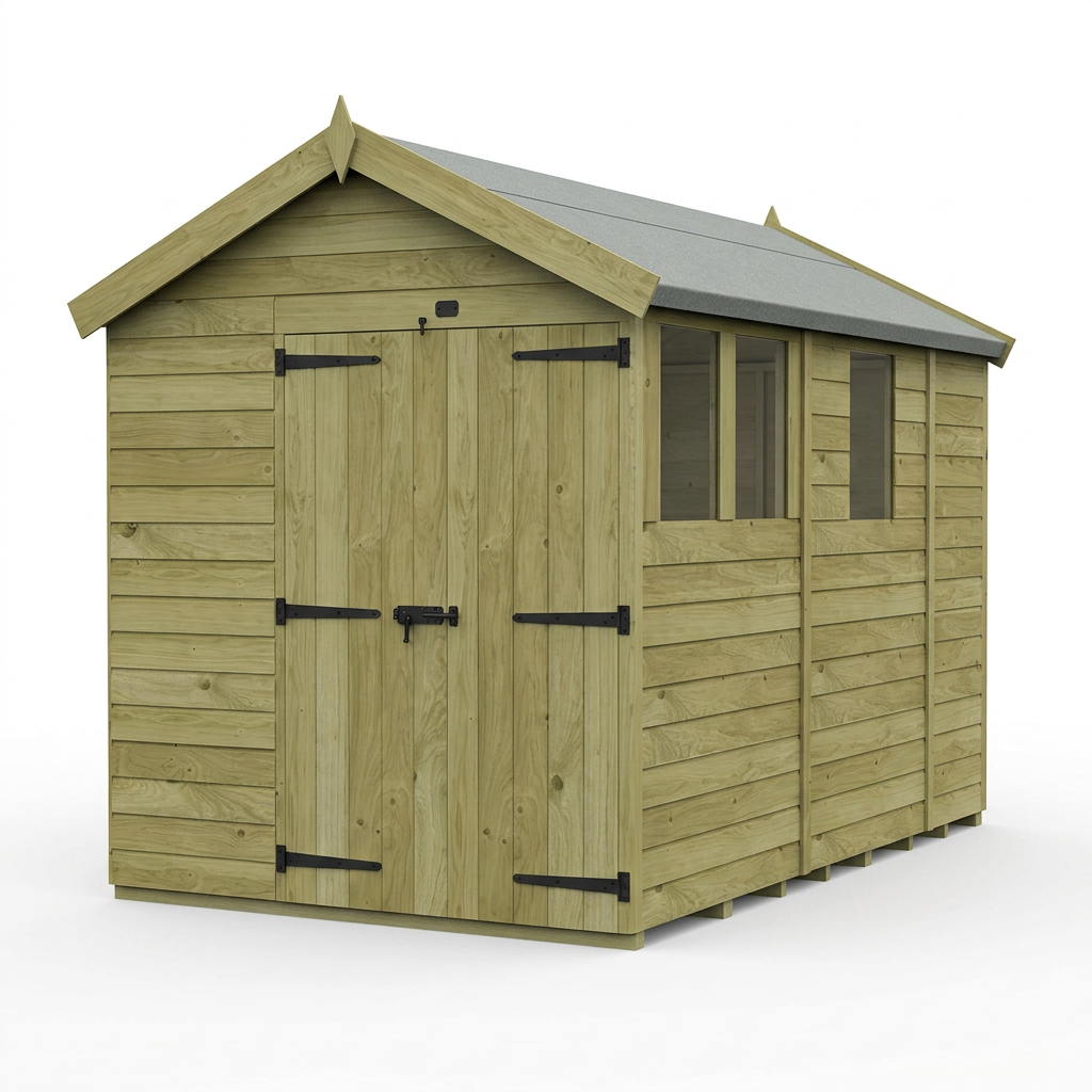 7 x 9 Apex Shed (Double Door, With Windows) - view 6