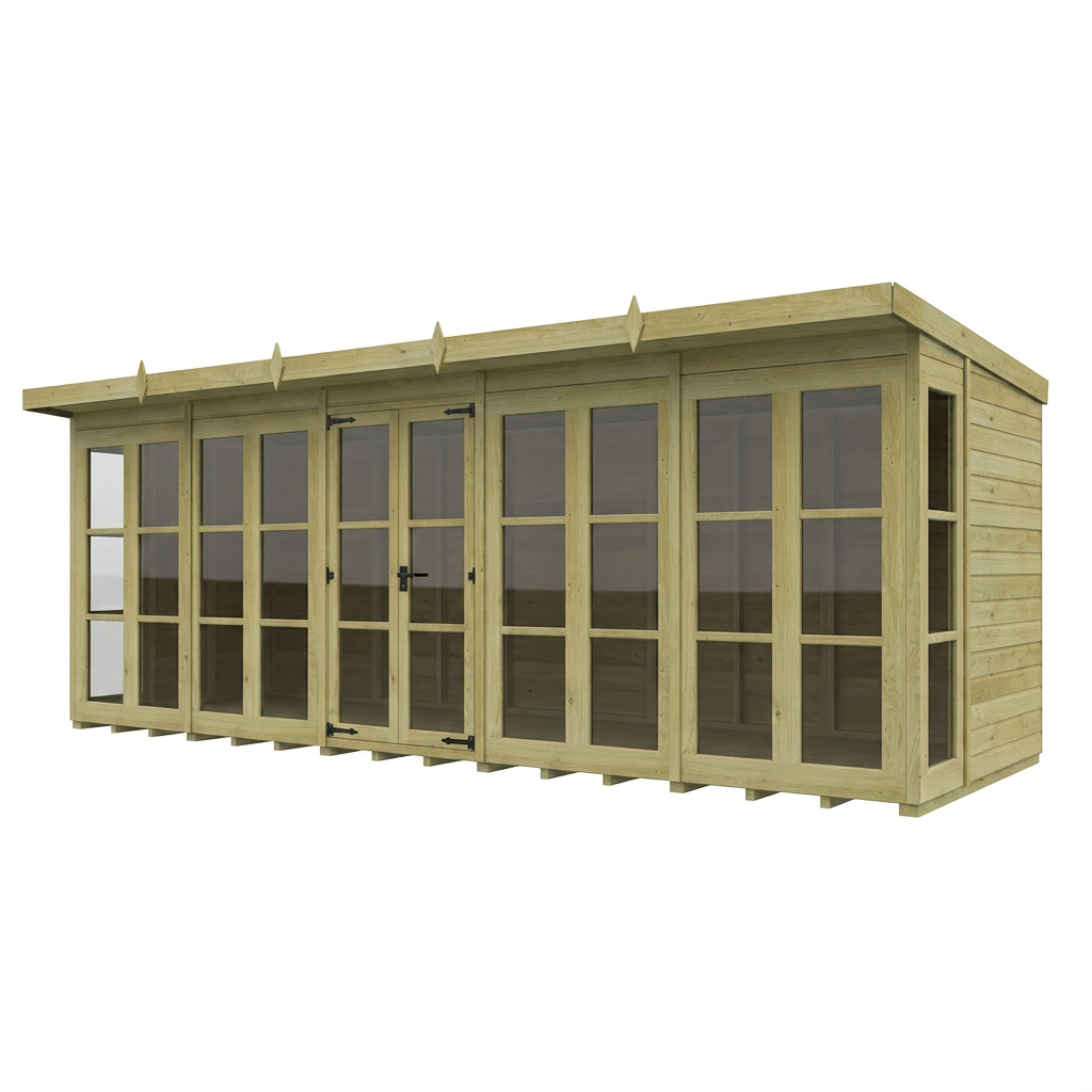 20 x 6 Georgian Window Pent Summer House - view 6