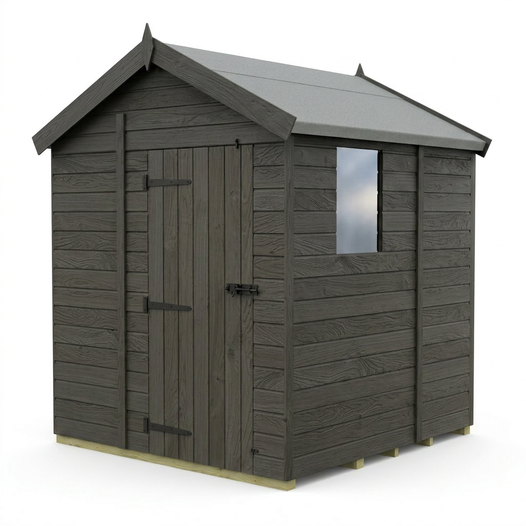 6 x 5 Composite Apex Shed (Single Door, With Windows) - Composite Apex Shed