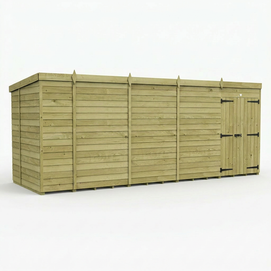 20 x 5 Pent Shed (Double Door, No Windows) - view 2