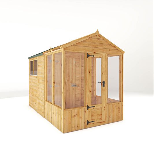 Woodsman Modular Greenhouse and Garden Shed Combination with Roof Vent