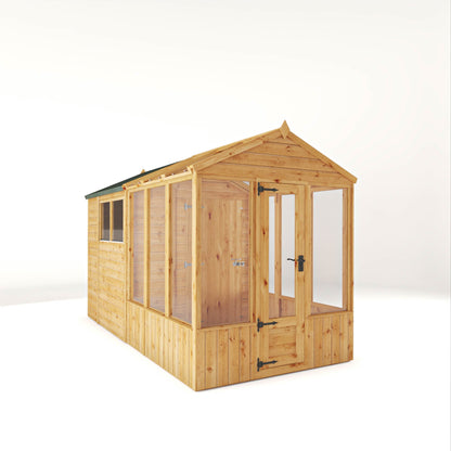 Woodsman Modular Greenhouse and Garden Shed Combination with Roof Vent