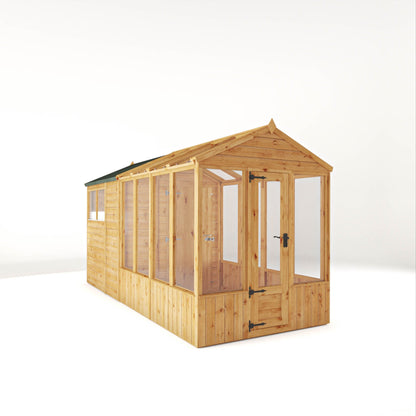 Woodsman Modular Greenhouse and Garden Shed Combination with Roof Vent
