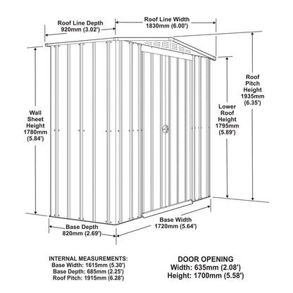 Globel Galvanised Steel Apex Metal Garden Shed