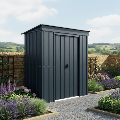 Globel Galvanised Steel Pent Metal Garden Shed