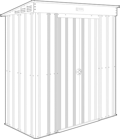 Globel Galvanised Steel Pent Metal Garden Shed