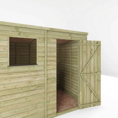Value Overlap Pent Timber Shed with Single Door