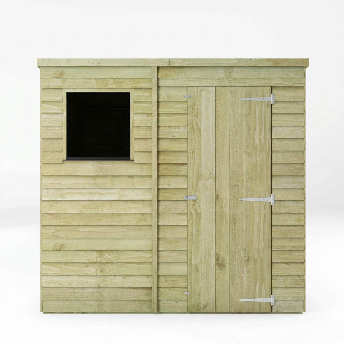 Value Overlap Pent Timber Shed with Single Door