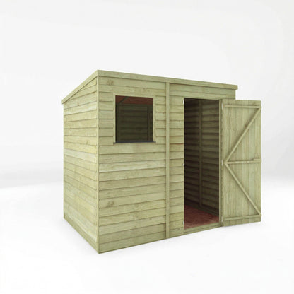Value Overlap Pent Timber Shed with Single Door
