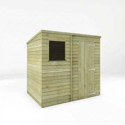 Value Overlap Pent Timber Shed with Single Door