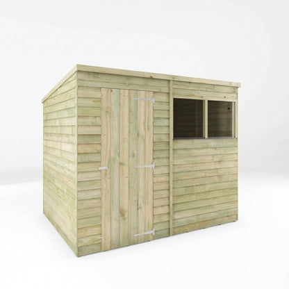 Value Overlap Pent Timber Shed with Single Door
