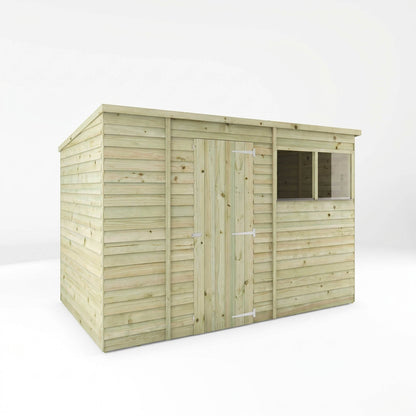 Value Overlap Pent Timber Shed with Single Door