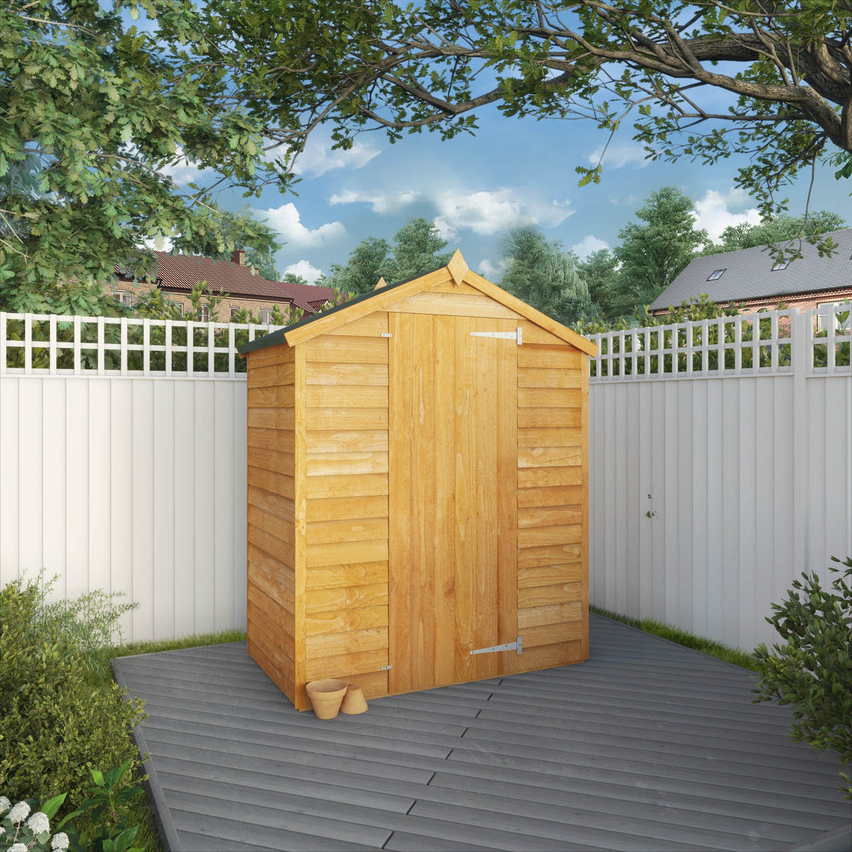 Value Overlap Timber Apex Shed with Single Door