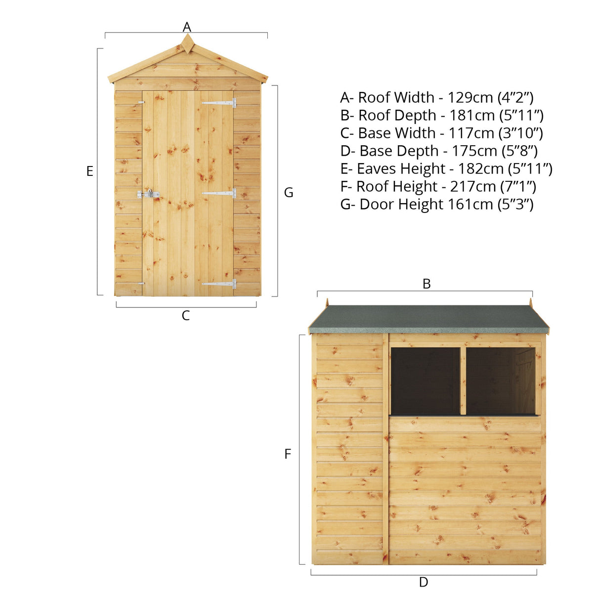 Premium Timber Shiplap Apex Shed (Single Door)