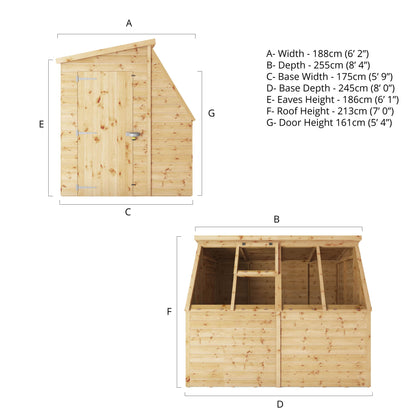 Premium Timber Shiplap Potting Shed with Garden Storage (8x6)