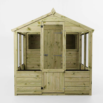 Premium Timber Shiplap Greenhouse & Garden Shed Combination