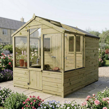 Premium Timber Shiplap Greenhouse & Garden Shed Combination