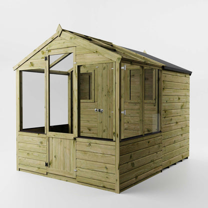 Premium Timber Shiplap Greenhouse & Garden Shed Combination