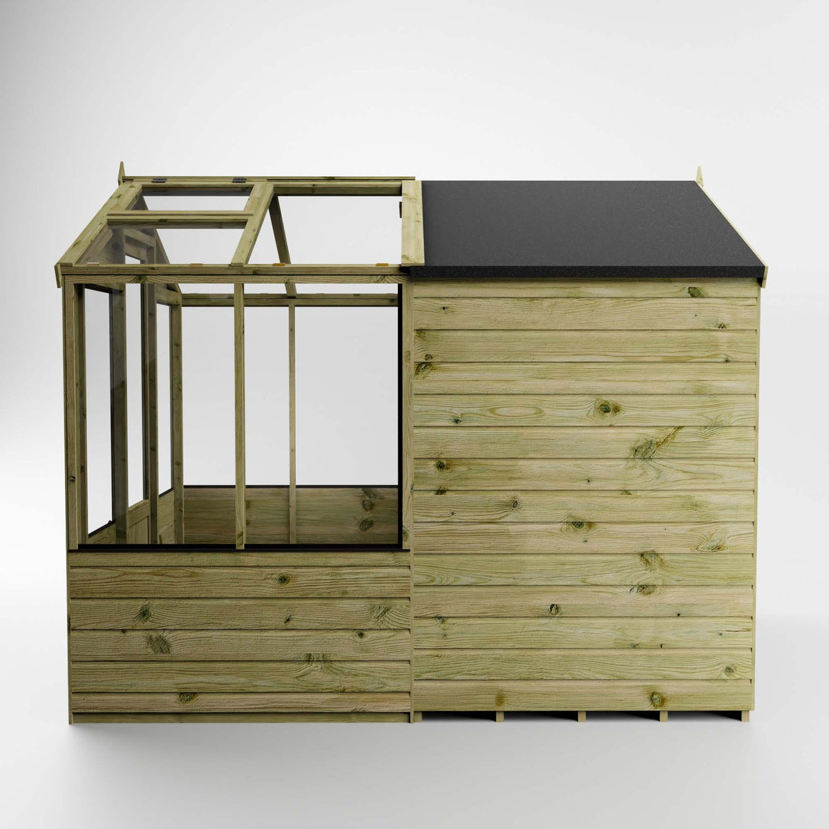 Premium Timber Shiplap Greenhouse & Garden Shed Combination