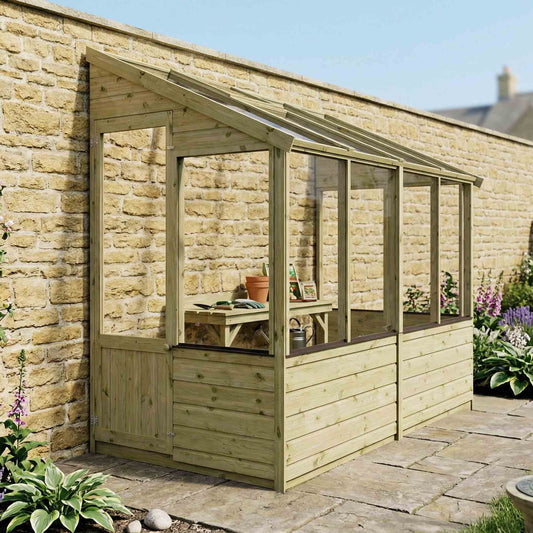 Premium Timber Evesham Wall Mounted Greenhouse (8x4)