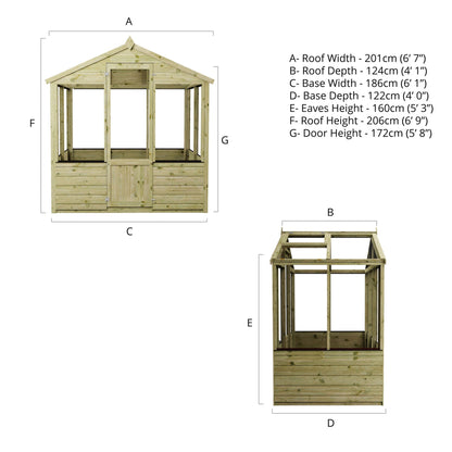 Evesham Traditional Wooden Greenhouse with Roof Vent