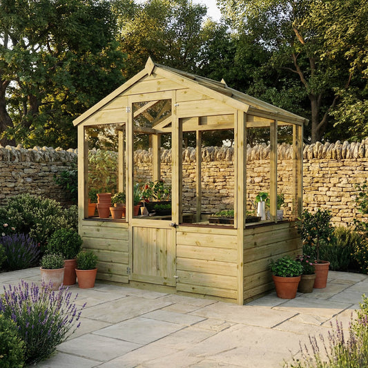 Evesham Traditional Wooden Greenhouse with Roof Vent