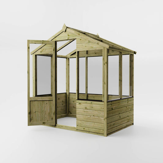 Evesham Traditional Wooden Greenhouse with Roof Vent