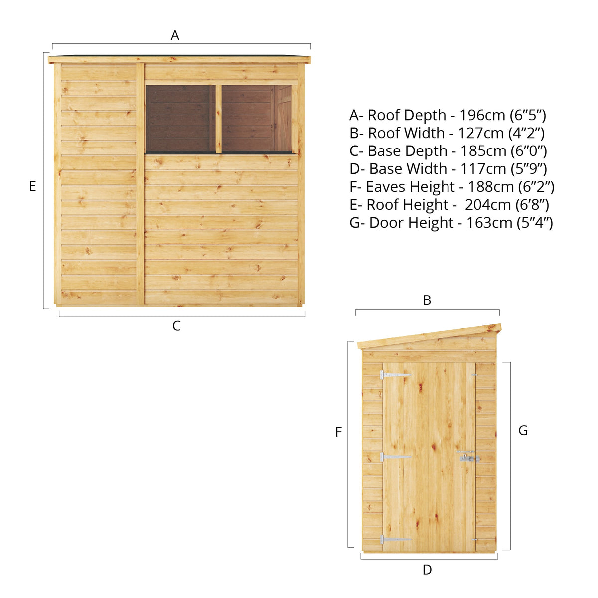 Woodsman Shiplap Timber Shed - Pent Roof