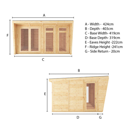 The Harlow Modern Insulated Garden Room with Sheltered Porch