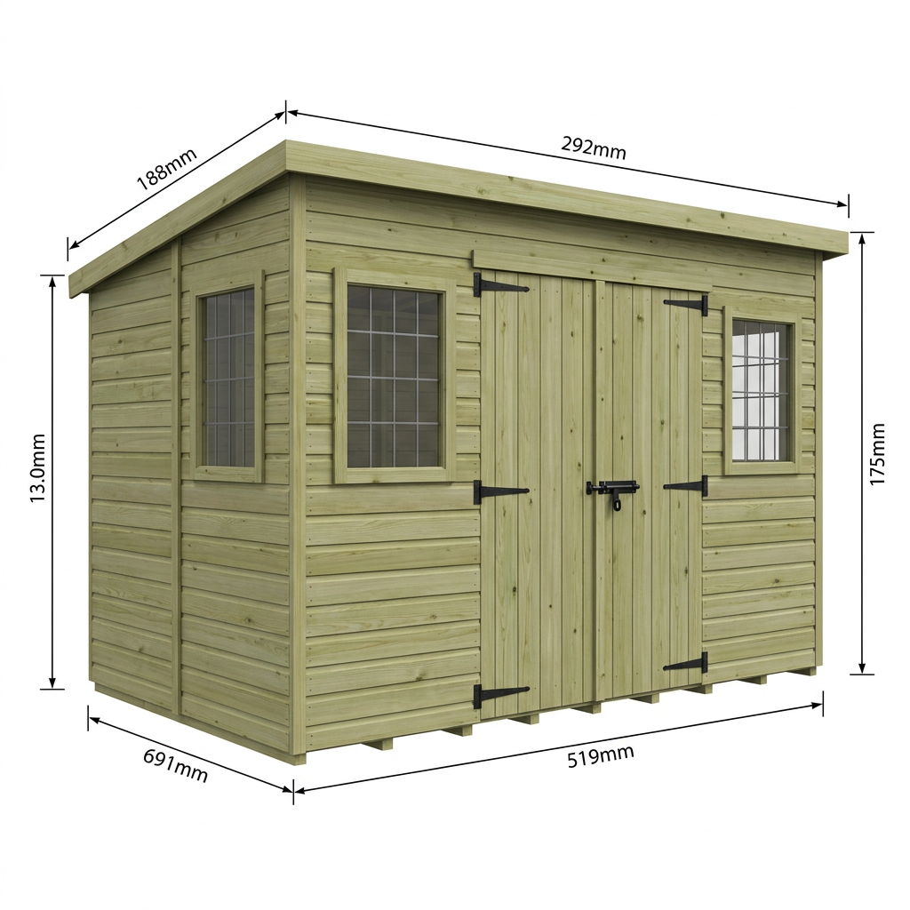 19 x 9 Pent Summer House - Pent Summer House