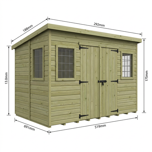 19 x 9 Pent Summer House - Pent Summer House