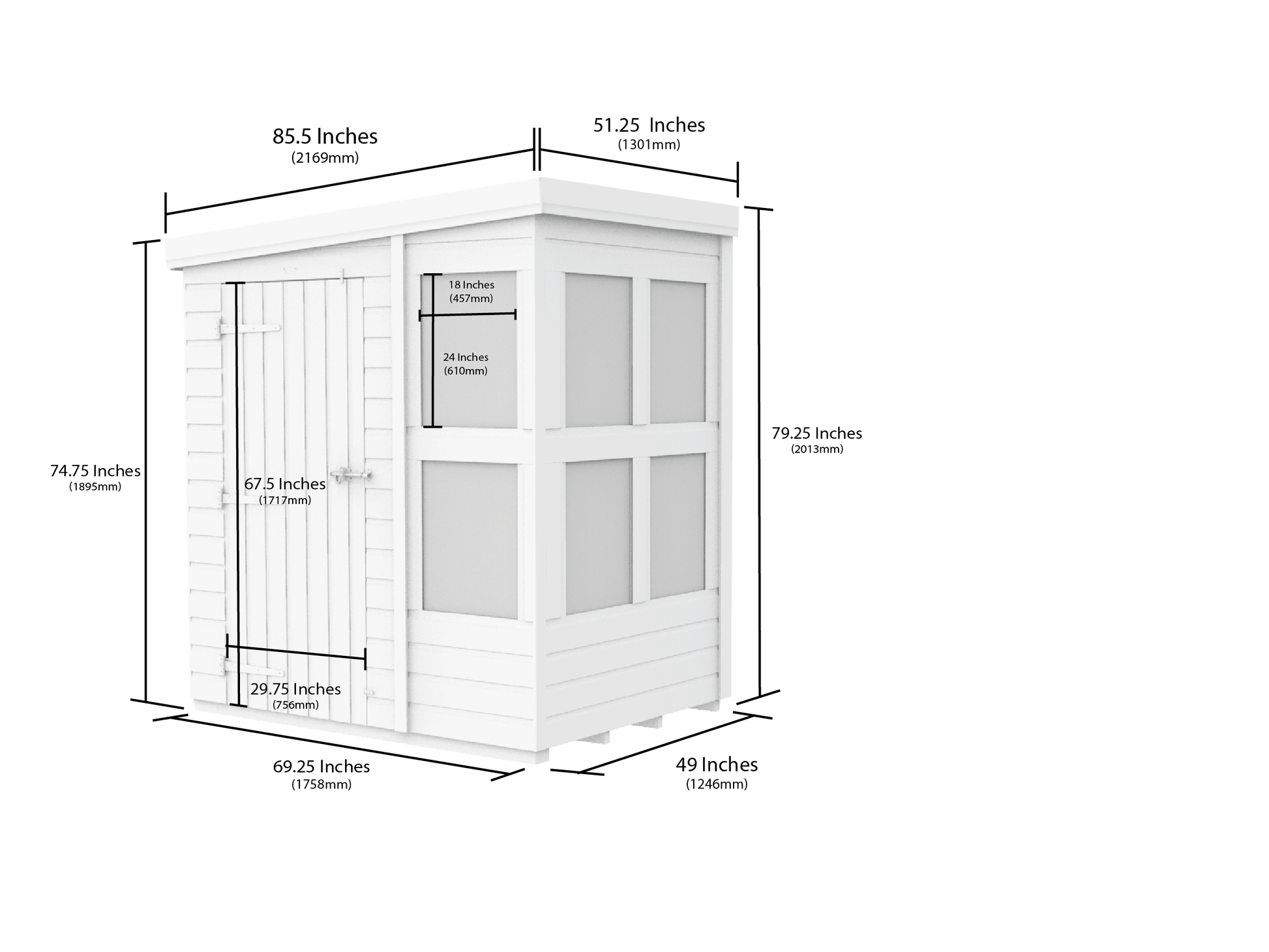 6 x 4 Pent Potting Shed - view 3