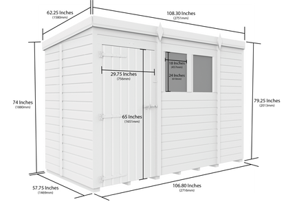 9 x 5 Security Pent Shed - Security Pent Shed