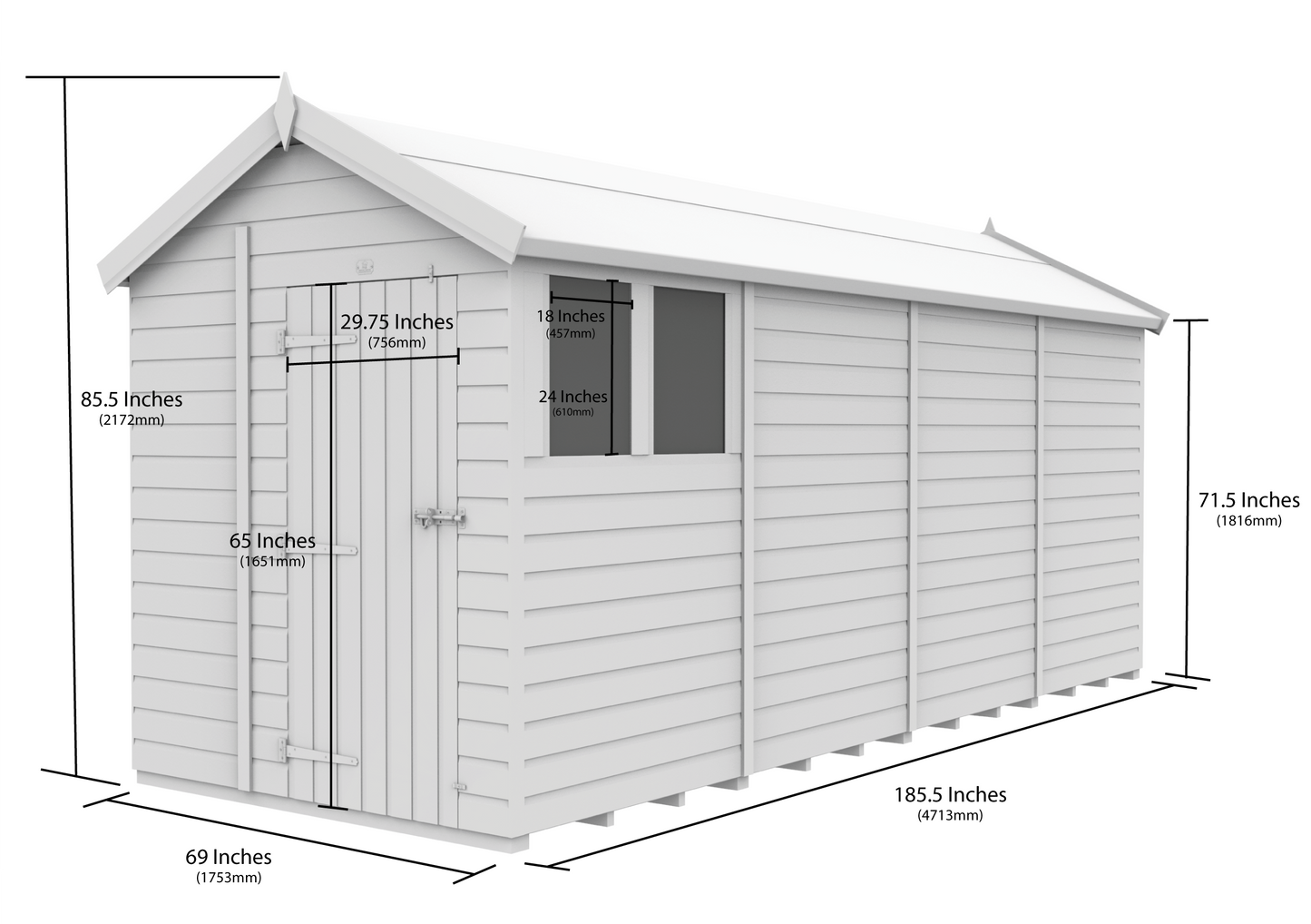 6 x 16 Apex Security Shed - view 5
